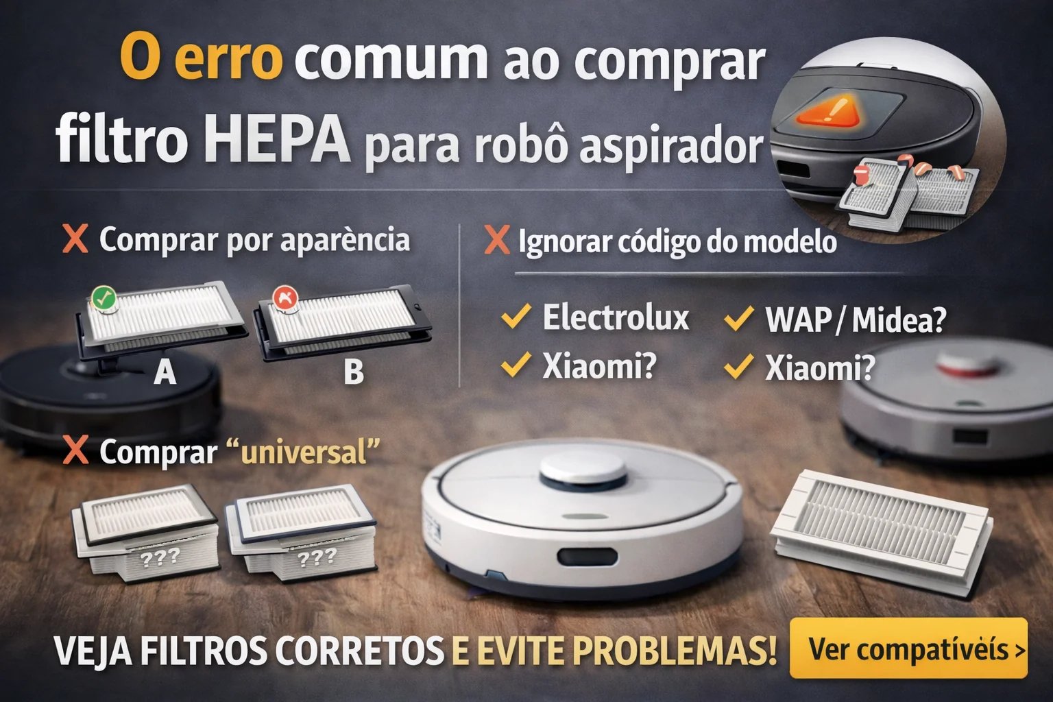 Filtro HEPA do robô aspirador