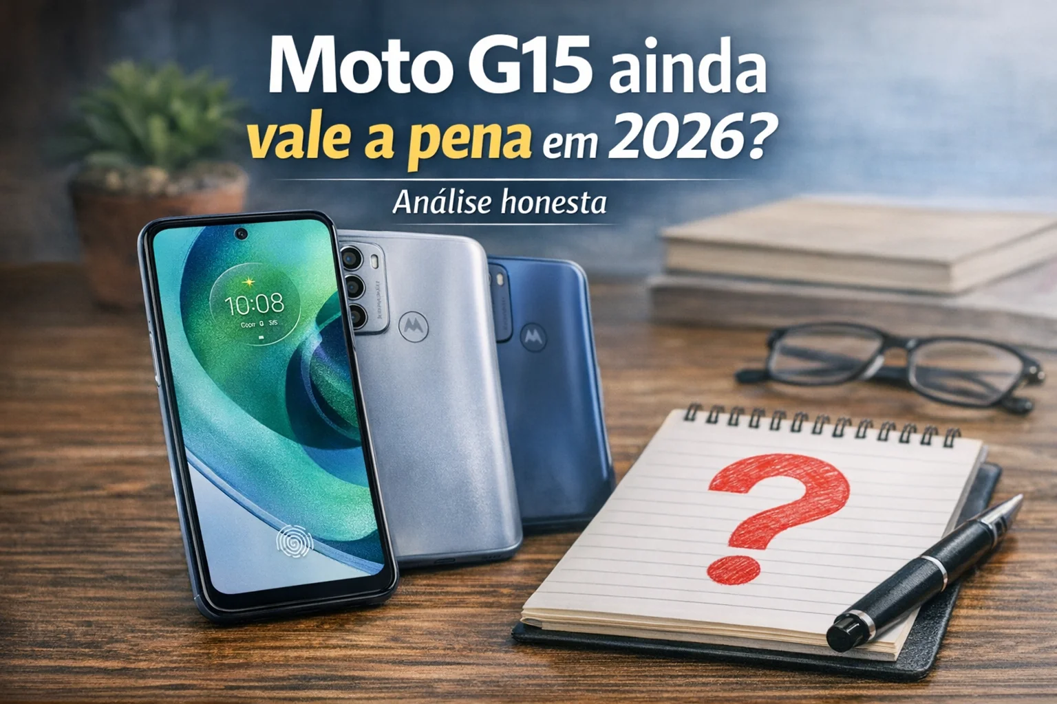 Smartphone Moto G15 em análise em 2026